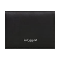 SAINT LAURENT PARIS Leather Business Card Holder Men's Black