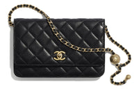 CHANEL Classic Wallet On Chain Lambskin Black