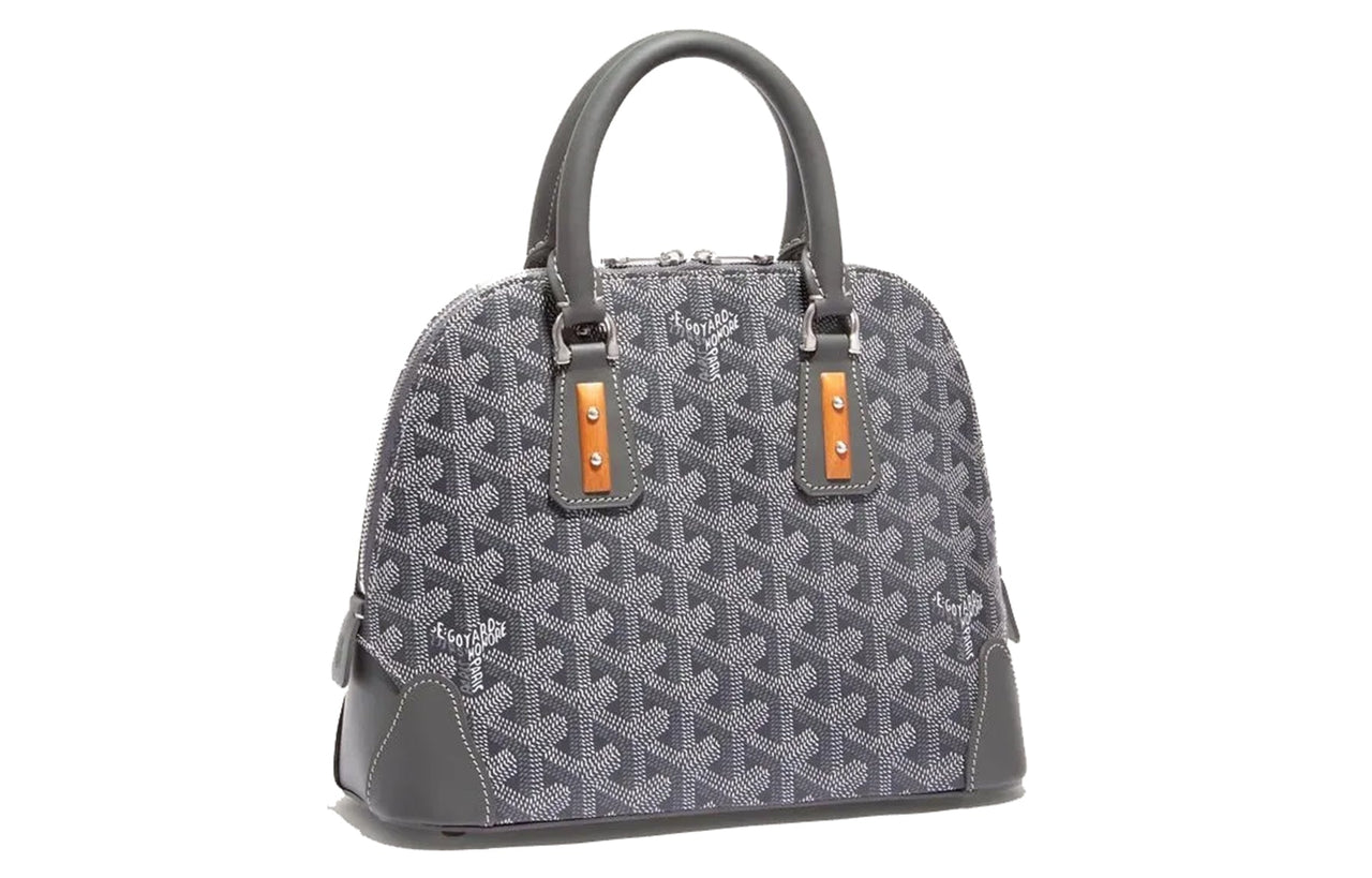 GOYARD Vendôme Canvas With Calfskin Dome Bag Handbag, Shoulder Bag Mini Women's Gray