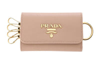PRADA Cow Leather Key Pouch Regular Women's Nude Pink