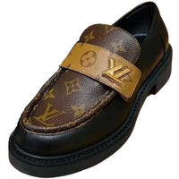 LOUIS VUITTON Loafers Women's Black Brown