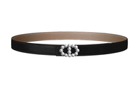 HERMES Leather Belts Women's Black