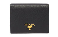 PRADA Saffiano Leather Wallet Women's Black