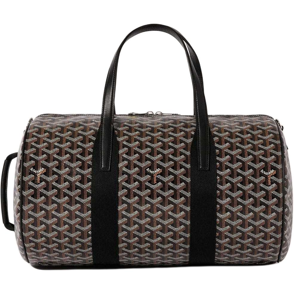 GOYARD Canvas With Calfskin Sports Travel Bag Unisex Black