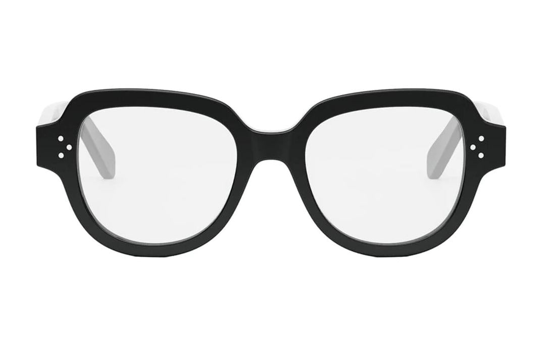 CELINE Acetate Oval Eyeglass Frames Unisex Black