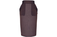 SAINT LAURENT FW23 Casual Long Skirts Women's Deep Chestnut