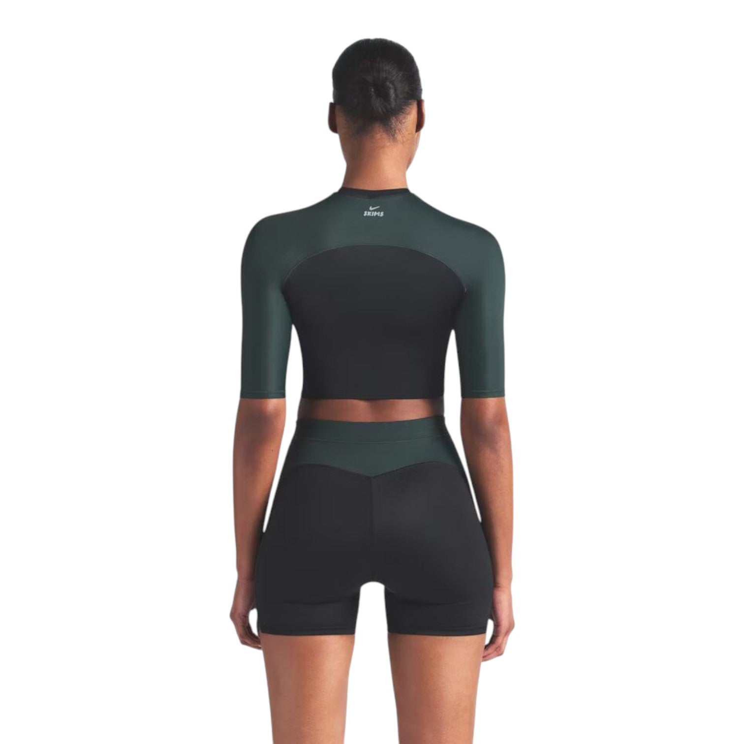 (WMNS) Nike x SKIMS Shine Padded 1/2-Sleeve Crop Top 'Obsidian Dark Teal' BABRA9498W-OBT