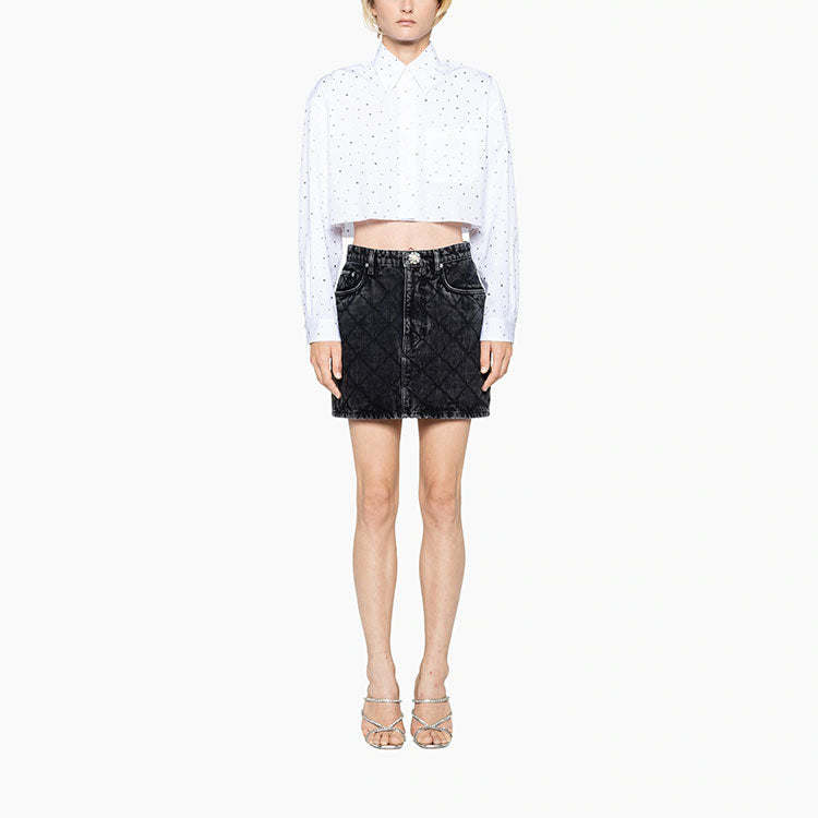 MIU MIU Denim Short Skirts Women's Black