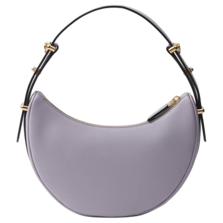 PRADA Arque Leather Portable Crossbody Bag, Shoulder Bag Women's Light Purple