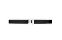 SAINT LAURENT Solid Color Decoration Leather Belts Men's Black Width: 3CM