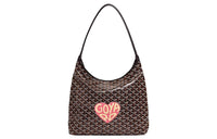 GOYARD Bohème Hobo Canvas With Leather Hobo Bag Shoulder Bag Shoulder Bag Women's Black/Pink Large Heart Edition