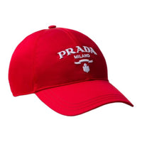 PRADA Recycled Nylon Baseball Caps Women's Red