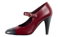 CHANEL Cone Heel High Heels Women's Burgundy