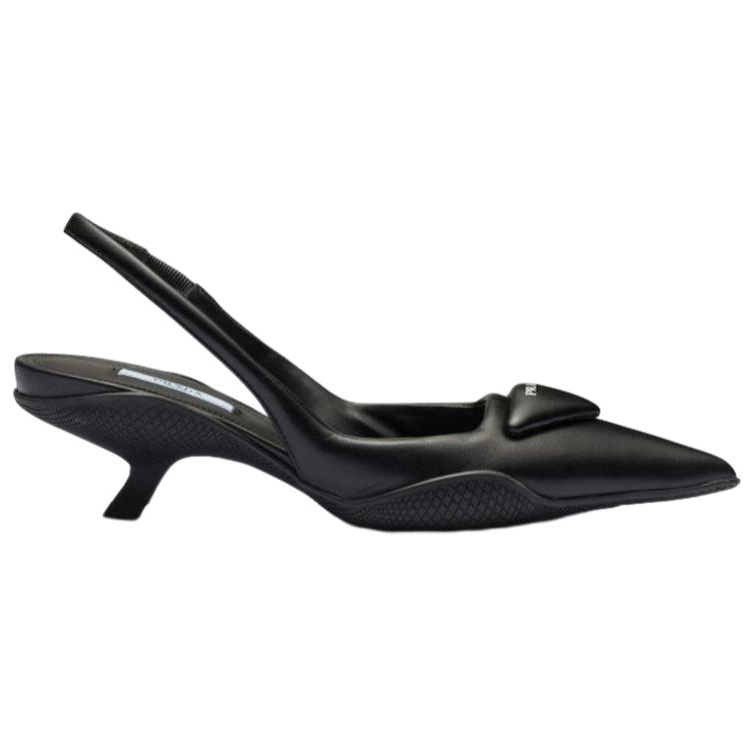 PRADA Soft Padded Slingback Pumps Black Leather
