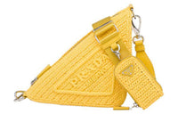 PRADA Triangle Fabric Shoulder Bag Crossbody Bag Yellow