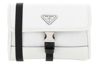 PRADA Leather Nylon Cell Phone Pouch Unisex White