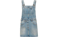 PRADA Logo plaque Denim Bib Dress