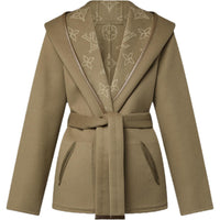 LOUIS VUITTON Reversible Signature Short Hooded Wrap Coat