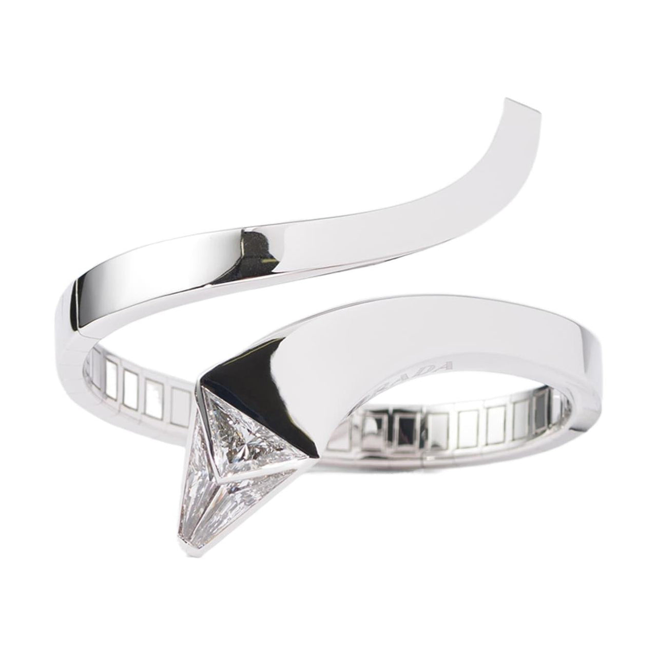 PRADA 750 White Gold Diamond Bracelets Men's Silver