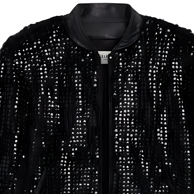 CELINE Leather Jacket Women's Black