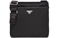 PRADA Recycled Nylon Saffiano Cow Leather Shoulder Bag, Crossbody Bag Men's Black