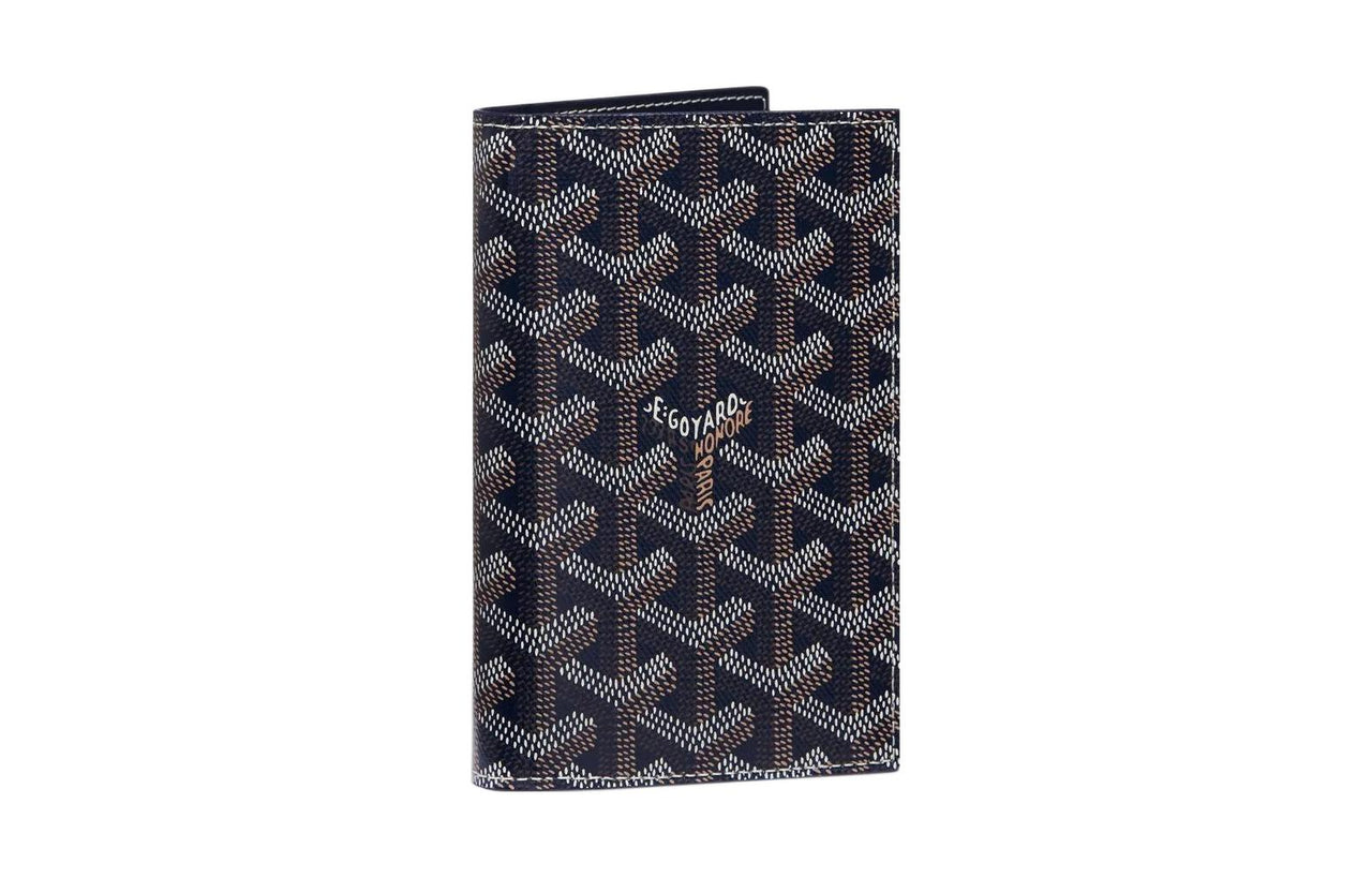 GOYARD Grenelle Canvas With Calfskin Dog's Teeth Card Holders Passport Holders Unisex Marine Blue