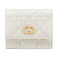 DIOR Wicker Lambskin Wallet Women's White
