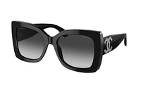 CHANEL Plate Frame Square Sunglasses Unisex Black