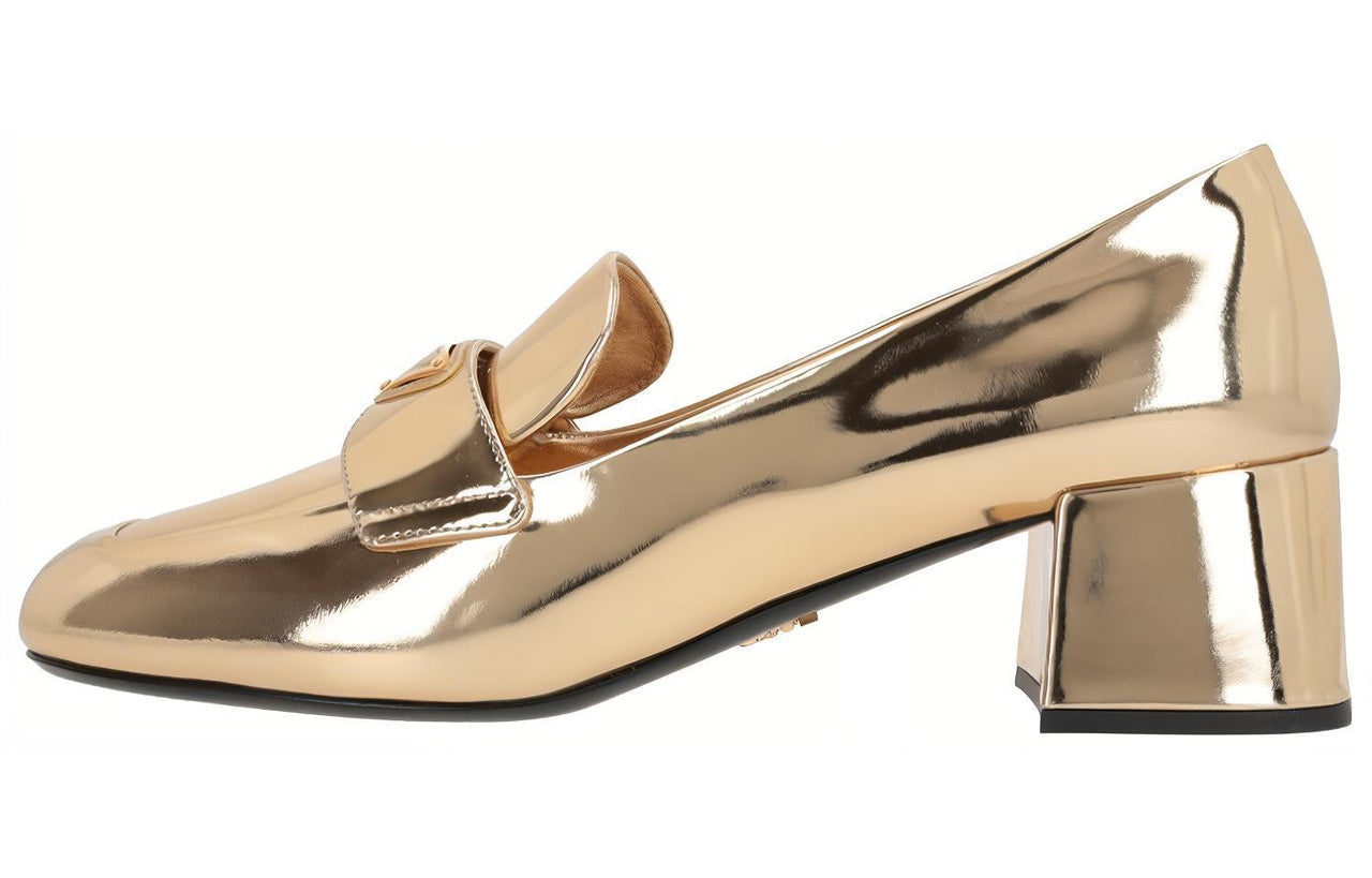 PRADA Patent Leather Loafers 'Gold' Women's