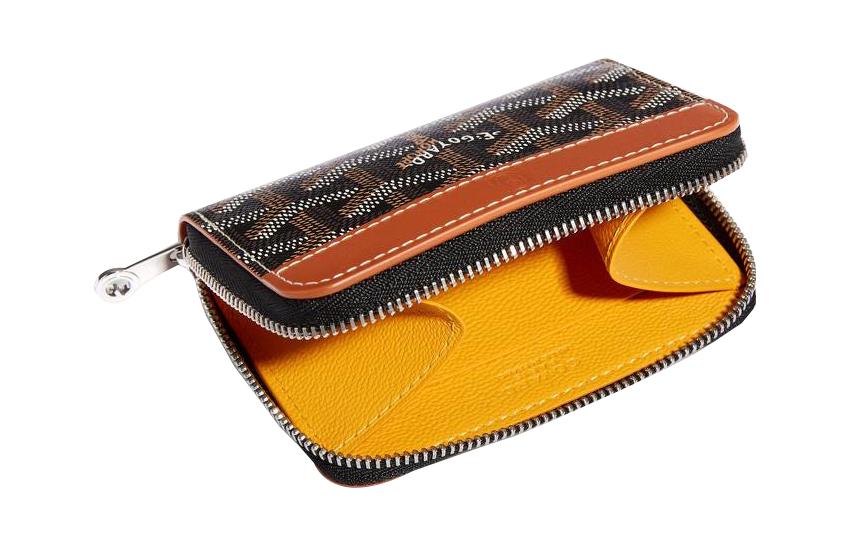 GOYARD MATIGNON Canvas With Leather Wallet Coin Purse Mini Women's Black/Brown