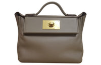 HERMES 24/24 Evercolor With Swift Calfskin Portable Crossbody Bag Shoulder Bag Mini Women's Elephant Gray