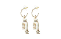 CHANEL Metal Earrings Women's White
