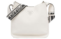 PRADA Leather Hobo Bag Crossbody Bag Shoulder Bag Women's White