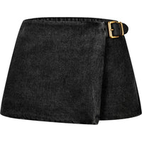MIU MIU Denim Short Skirts Women's Dark Gray