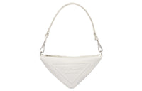 PRADA Triangle Leather Handbag Shoulder Bag Women's White