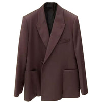 DIOR SS24 Business Suits Coats Men's Dark Red