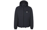 PRADA Logo Plaque Hooded Puffer Jacket