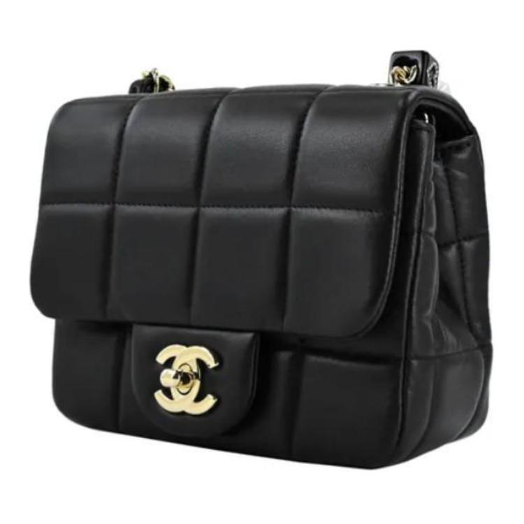 CHANEL 23C Early Spring Lambskin Flap Bag, Crossbody Bag, Shoulder Bag Women's Black