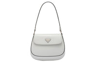 PRADA Leather Shoulder Bag Women's White
