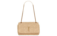 SAINT LAURENT Viscose Handbag Shoulder Bag Women's Natural Linen