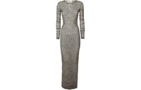 SAINT LAURENT Polka Dot Printed Long-Sleeved Maxi Dress