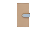 PRADA Leather Wallet Large Size Women's Sand/Light Blue