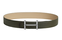 HERMES Leather Belts Men Green/Beige