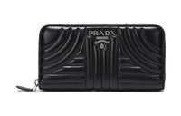PRADA Sheepskin Wallet Women's Black
