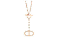 HERMES 2022 18K Rose Gold Chaine D'Ancre Diamond Necklace
