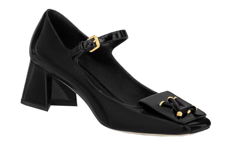 LOUIS VUITTON Shake Chunky Heel High Heels 5.5cm Women's Black