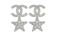 CHANEL Rhinestone Stud Earrings Women's