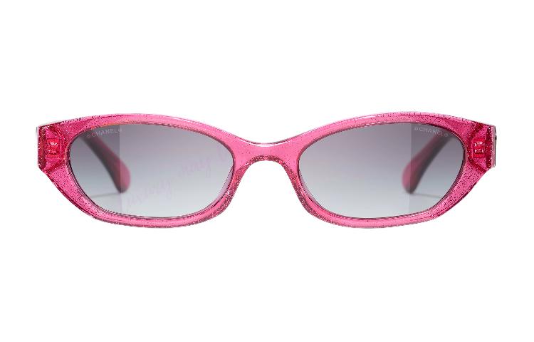 CHANEL   Oval Sunglasses Women's Red