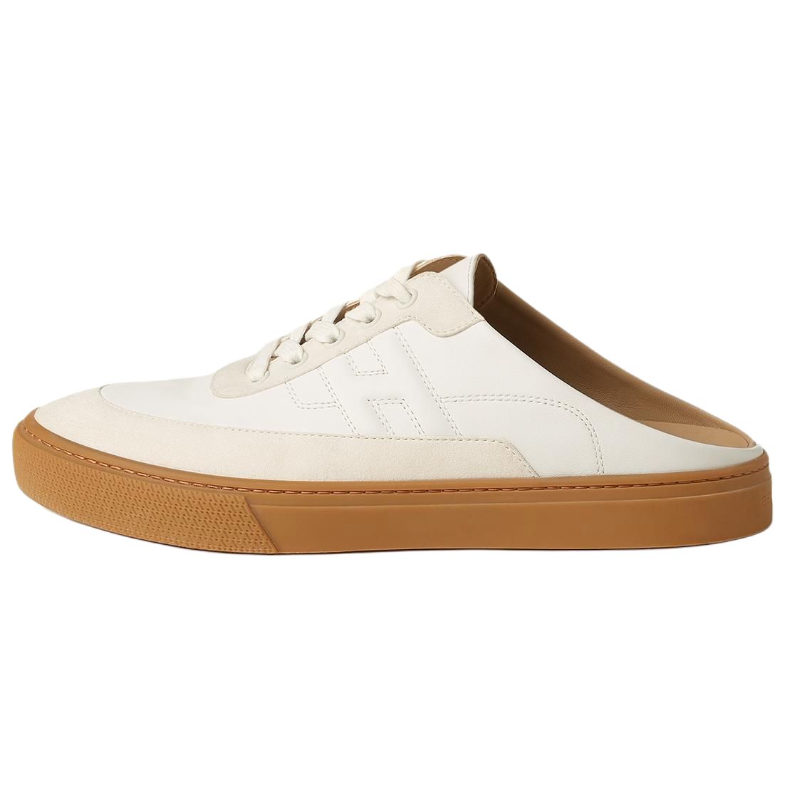 HERMES Closed Toe Slippers Men's Beige