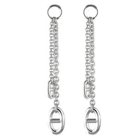 HERMES 925 Sterling Silver Earrings Women's Silver
